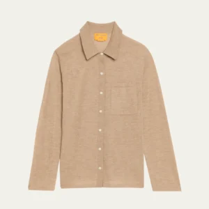 Home showtime cashmere collared button front shirt
